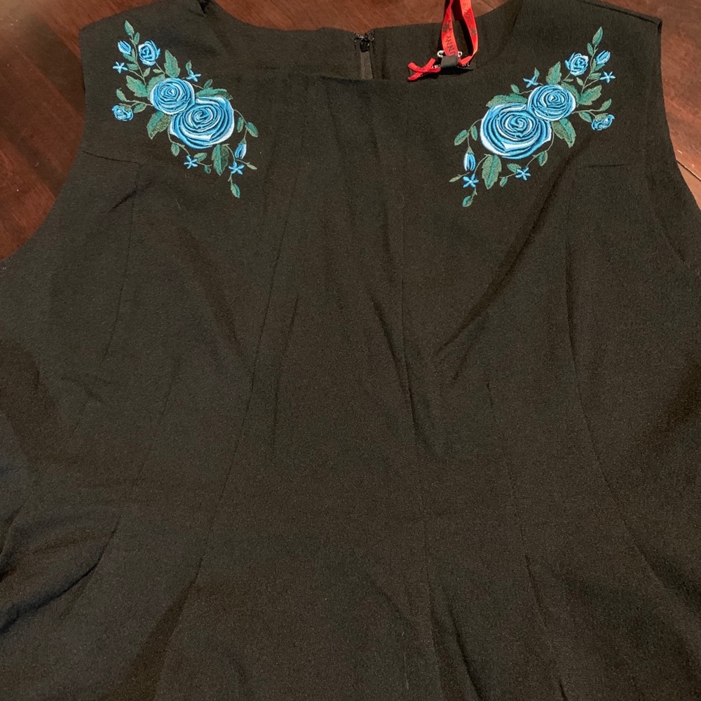 NWT Hell Bunny 4X black retro fit-&-flare dress!